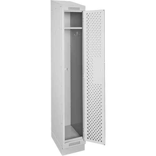Clean Line Lockers, 12" x 18" x 82", Steel, Grey, Rivet (Assembled), Perforated Dufferin Supply