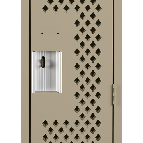 Clean Line Lockers, Bank of 2, 24" x 15" x 72", Steel, Beige, Rivet (Assembled), Perforated Dufferin Supply