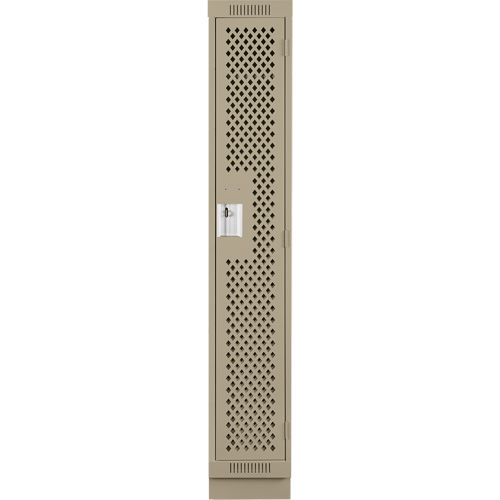 Clean Line Lockers, 12" x 12" x 76", Steel, Beige, Rivet (Assembled), Perforated Dufferin Supply