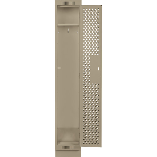 Clean Line Lockers, 12" x 12" x 76", Steel, Beige, Rivet (Assembled), Perforated Dufferin Supply