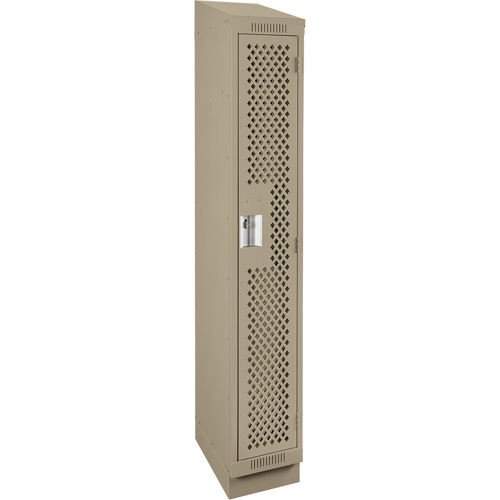 Clean Line Lockers, 12" x 18" x 82", Steel, Beige, Rivet (Assembled), Perforated Dufferin Supply