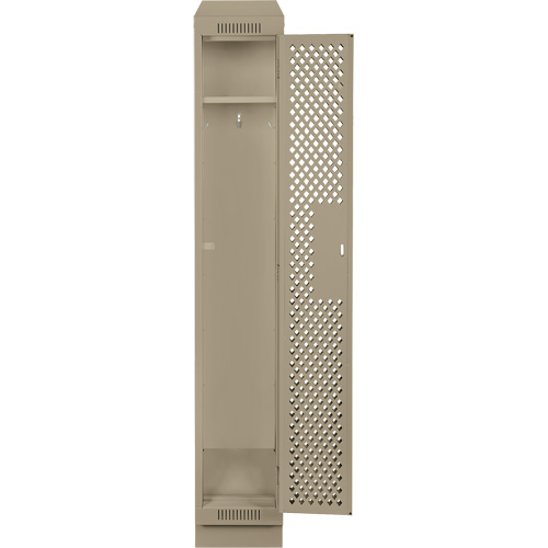 Clean Line Lockers, 12" x 18" x 82", Steel, Beige, Rivet (Assembled), Perforated Dufferin Supply