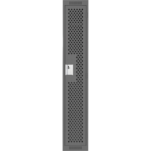 Clean Line Lockers, 12" x 12" x 72", Steel, Charcoal, Rivet (Assembled), Perforated Dufferin Supply