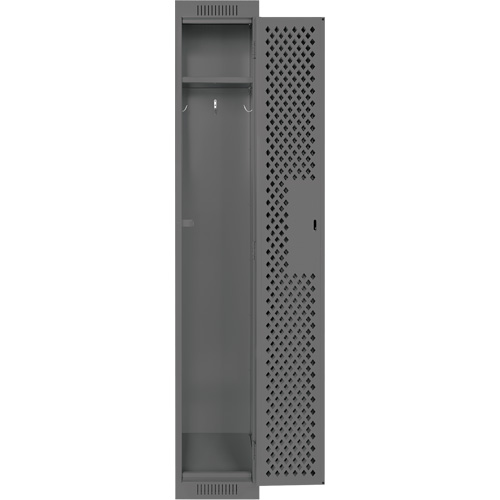 Clean Line Lockers, 12" x 12" x 72", Steel, Charcoal, Rivet (Assembled), Perforated Dufferin Supply