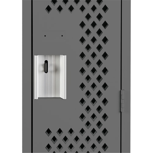 Clean Line Lockers, 12" x 12" x 72", Steel, Charcoal, Rivet (Assembled), Perforated Dufferin Supply