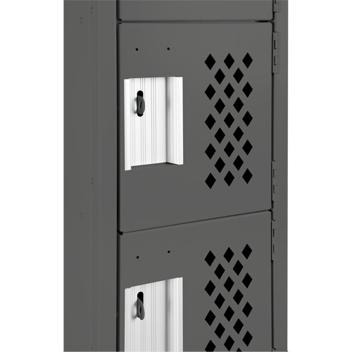 Assembled Lockerettes Clean Line Perforated Economy Lockers, 6 -tier, Bank of 3, 18" x 72" x 12", Steel Dufferin Supply