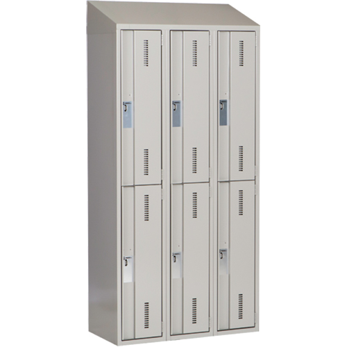 Concorde Heavy-Duty Lockers, 2 -tier, Bank of 3, 36" x 18" x 78", Steel, Grey, Welded (Assembled) Dufferin Supply