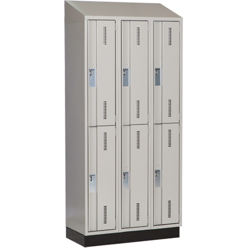 Concorde Heavy-Duty Lockers, 2 -tier, Bank of 3, 36" x 18" x 82", Steel, Grey, Welded (Assembled) Dufferin Supply