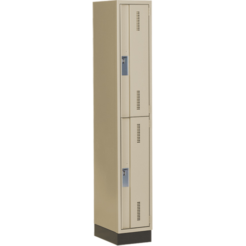 Casiers robustes Concorde, 2 niveaux, 12" x 18" x 76", Acier, Beige, Soud&eacute; (assembl&eacute;) Dufferin Supply
