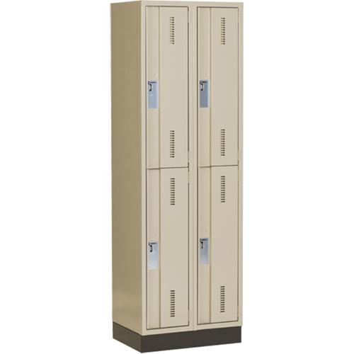 Concorde Heavy-Duty Lockers, 2 -tier, Bank of 2, 24" x 18" x 76", Steel, Beige, Welded (Assembled) Dufferin Supply