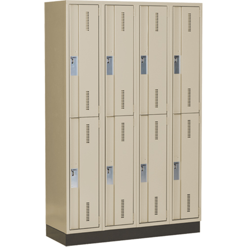 Concorde Heavy-Duty Lockers, 2 -tier, Bank of 4, 48" x 18" x 76", Steel, Beige, Welded (Assembled) Dufferin Supply