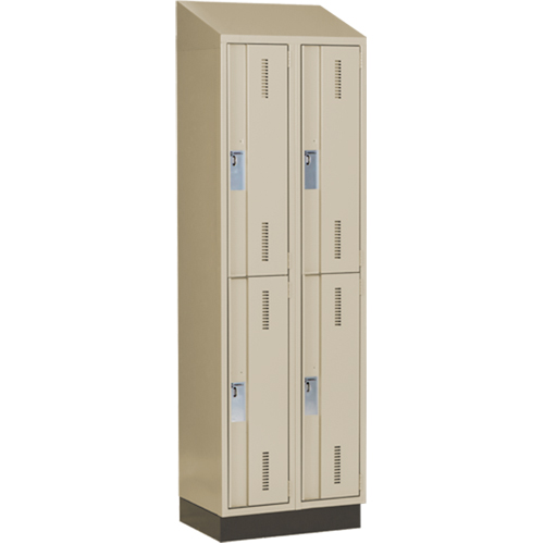Concorde Heavy-Duty Lockers, 2 -tier, Bank of 2, 24" x 18" x 82", Steel, Beige, Welded (Assembled) Dufferin Supply