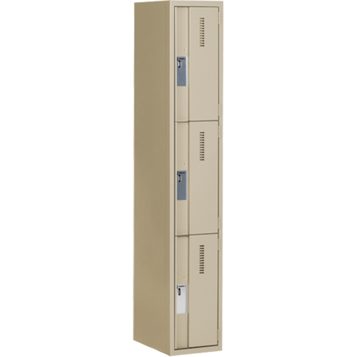 Casiers robustes Concorde, 3 niveaux, 12" x 18" x 72", Acier, Beige, Soud&eacute; (assembl&eacute;) Dufferin Supply