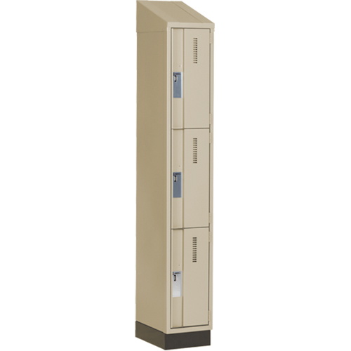Casiers robustes Concorde, 3 niveaux, 12" x 18" x 82", Acier, Beige, Soud&eacute; (assembl&eacute;) Dufferin Supply