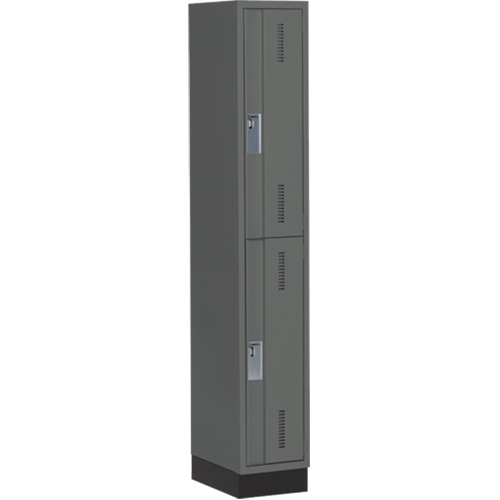 Concorde Heavy-Duty Lockers, 2 -tier, 12" x 18" x 76", Steel, Charcoal, Welded (Assembled) Dufferin Supply