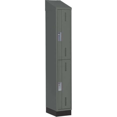 Concorde Heavy-Duty Lockers, 2 -tier, 12" x 18" x 82", Steel, Charcoal, Welded (Assembled) Dufferin Supply