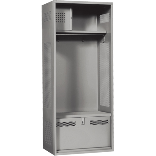 Gear Locker, Steel, 24" W x 24" D x 72" H, Grey Dufferin Supply