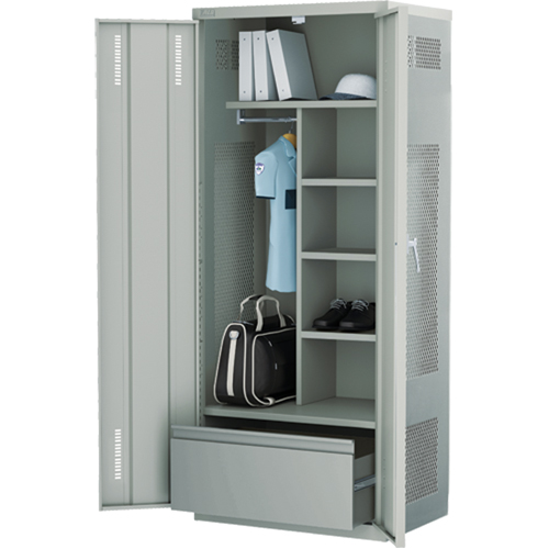 Casier de luxe pour &eacute;quipement, Acier, 36" la x 24" p x 72" h, Gris Dufferin Supply