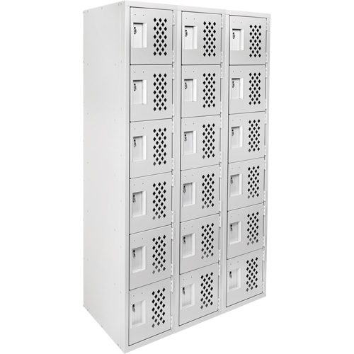 Clean Line Lockerettes, 6 -tier, Bank of 3, 18" x 72" x 12", Steel Dufferin Supply