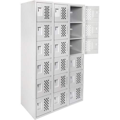 Clean Line Lockerettes, 6 -tier, Bank of 3, 18" x 72" x 12", Steel Dufferin Supply