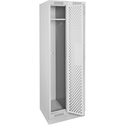 Clean Line Lockers, Bank of 2, 24" x 12" x 76", Steel, Grey, Rivet (Assembled), Perforated Dufferin Supply