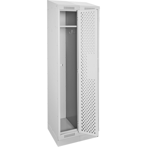 Clean Line Lockers, Bank of 2, 24" x 18" x 82", Steel, Grey, Rivet (Assembled), Perforated Dufferin Supply