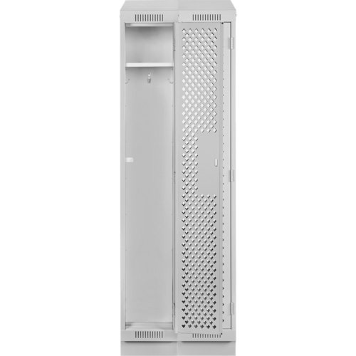 Clean Line Lockers, Bank of 2, 24" x 18" x 82", Steel, Grey, Rivet (Assembled), Perforated Dufferin Supply