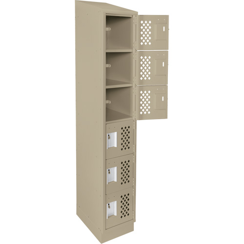 Assembled Lockerettes Clean Line Perforated Economy Lockers, 6 -tier, 18" x 72" x 12", Steel Dufferin Supply