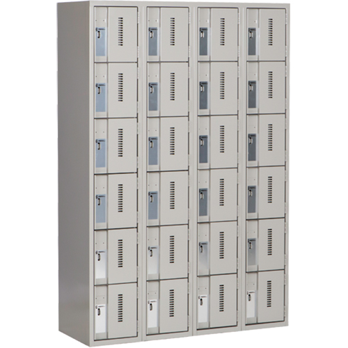 Casiers robustes Concorde, 6 niveaux, Bloc de 4, 48" x 18" x 72", Acier, Gris, Soud&eacute; (assembl&eacute;) Dufferin Supply
