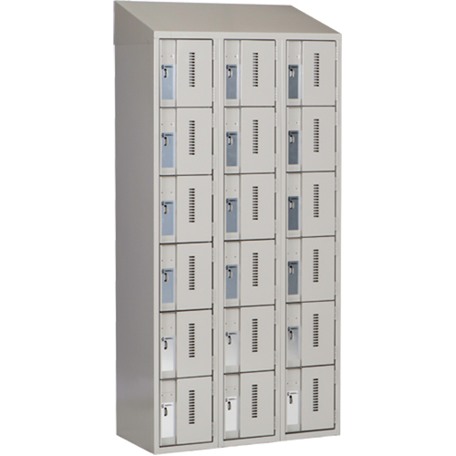 Concorde Heavy-Duty Lockers, 6 -tier, Bank of 3, 36" x 18" x 78", Steel, Grey, Welded (Assembled) Dufferin Supply