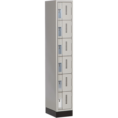 Concorde Heavy-Duty Lockers, 6 -tier, 12" x 18" x 76", Steel, Grey, Welded (Assembled) Dufferin Supply