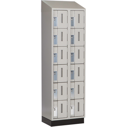 Concorde Heavy-Duty Lockers, 6 -tier, Bank of 2, 24" x 18" x 82", Steel, Grey, Welded (Assembled) Dufferin Supply