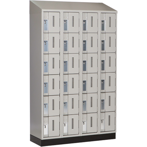 Concorde Heavy-Duty Lockers, 6 -tier, Bank of 4, 48" x 18" x 82", Steel, Grey, Welded (Assembled) Dufferin Supply