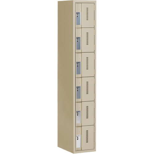 Concorde Heavy-Duty Lockers, 6 -tier, 12" x 18" x 72", Steel, Beige, Welded (Assembled) Dufferin Supply