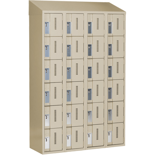 Concorde Heavy-Duty Lockers, 6 -tier, Bank of 4, 48" x 18" x 78", Steel, Beige, Welded (Assembled) Dufferin Supply