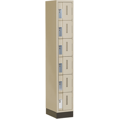 Concorde Heavy-Duty Lockers, 6 -tier, 12" x 18" x 76", Steel, Beige, Welded (Assembled) Dufferin Supply