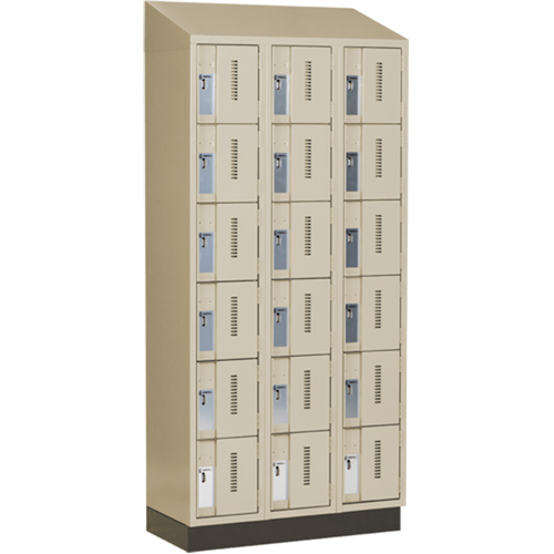 Concorde Heavy-Duty Lockers, 6 -tier, Bank of 3, 36" x 18" x 82", Steel, Beige, Welded (Assembled) Dufferin Supply
