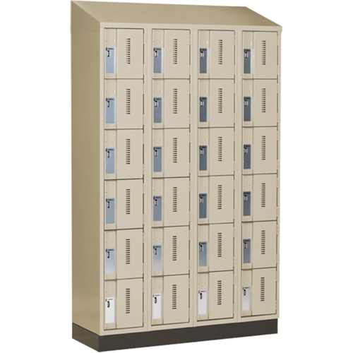 Concorde Heavy-Duty Lockers, 6 -tier, Bank of 4, 48" x 18" x 82", Steel, Beige, Welded (Assembled) Dufferin Supply