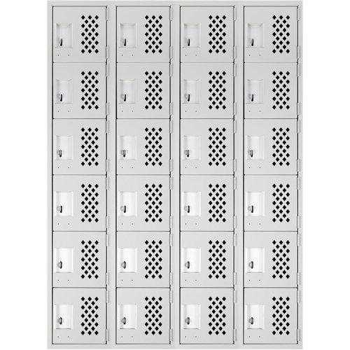 Clean Line Lockerettes, 6 -tier, Bank of 4, 18" x 72" x 12", Steel Dufferin Supply