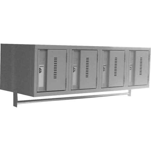 Wall Hung Lockers - Heavy Duty, Bank of 4, 18" x 12" x 12", Steel Dufferin Supply