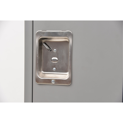 Lockers, Bank of 3, 36" x 18" x 72", Steel, Grey, Rivet (Assembled) Dufferin Supply