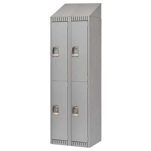 Casiers, 2 niveaux, Bloc de 2, 24" x 18" x 82", Acier, Gris, D&eacute;mont&eacute; Dufferin Supply