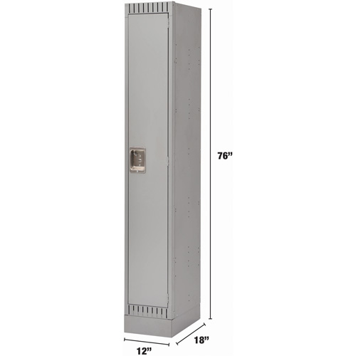 Lockers, 12" x 18" x 76", Steel, Grey, Knocked Down Dufferin Supply