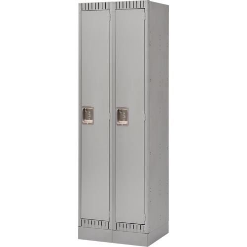 Assembled Lockers, Bank of 2, 24" x 18" x 72", Steel, Grey, Rivet (Assembled) Dufferin Supply