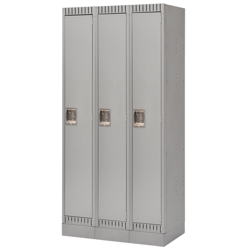 Casiers assembl&eacute;s, Bloc de 3, 36" x 18" x 72", Acier, Gris, Rivet (assembl&eacute;) Dufferin Supply