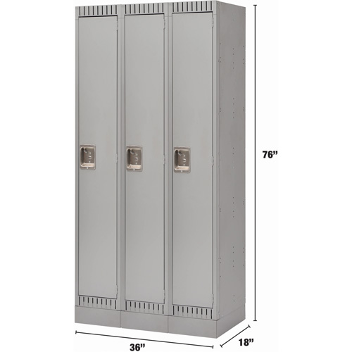 Casiers, Bloc de 3, 36" x 18" x 76", Acier, Gris, D&eacute;mont&eacute; Dufferin Supply