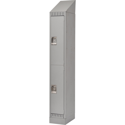 Lockers, 2 -tier, 12" x 18" x 86", Steel, Grey, Knocked Down Dufferin Supply