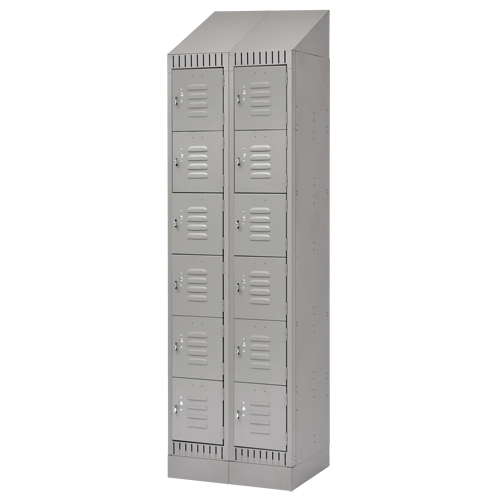 Casiers, 6 niveaux, Bloc de 2, 24" x 18" x 86", Acier, Gris, D&eacute;mont&eacute; Dufferin Supply