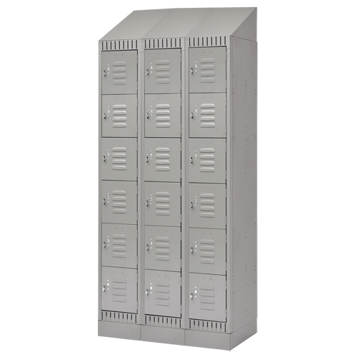 Casiers, 6 niveaux, Bloc de 3, 36" x 18" x 86", Acier, Gris, D&eacute;mont&eacute; Dufferin Supply