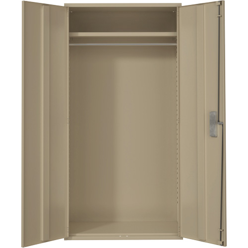 Wardrobe Storage Cabinet, Steel, 36" W x 18" D x 72" H, Beige Dufferin Supply